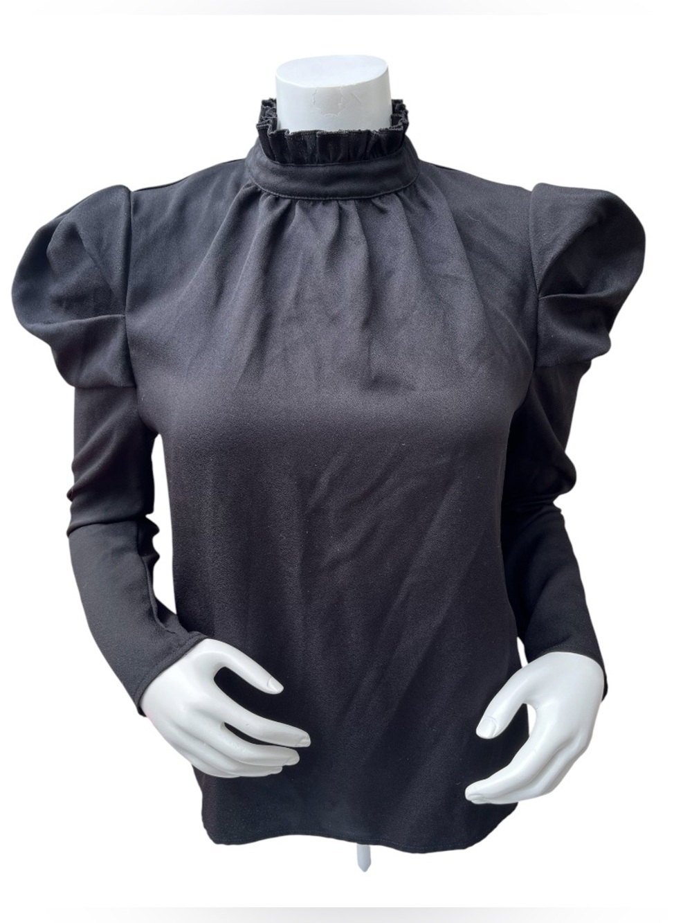 SHEIN Lightweight Leg Of Mutton Sleeve Victorian Ruffle Blouse Long Sleeve Sz L